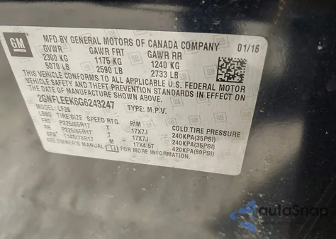 2016 Chevrolet Equinox Ls from USA, damaged, VIN 2GNFLEEK6G6243247